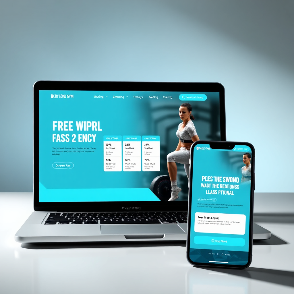 Body Zone Gym landing page mockup